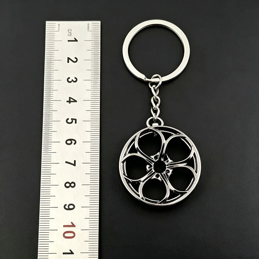 2Pcs Creative Mini Car Modification Wheel Keychain Auto Enthusiast Metal Key Rings Alloy Accessories for Men Woman Lover Gifts