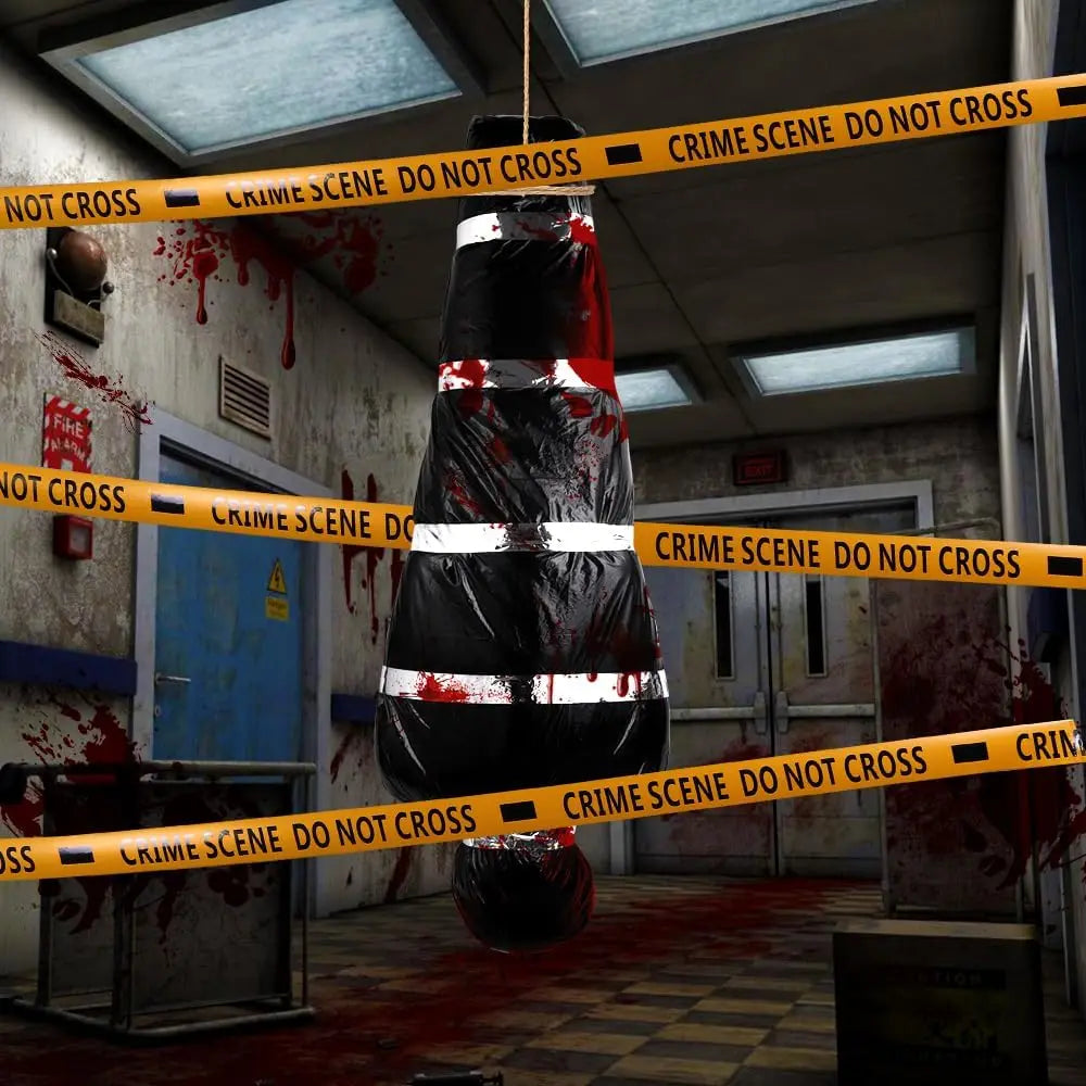 1 set Halloween Hanging Dead Props Decorations Scary Inflatable Fake Corpse Bag Halloween Bloody Victim Dead Body