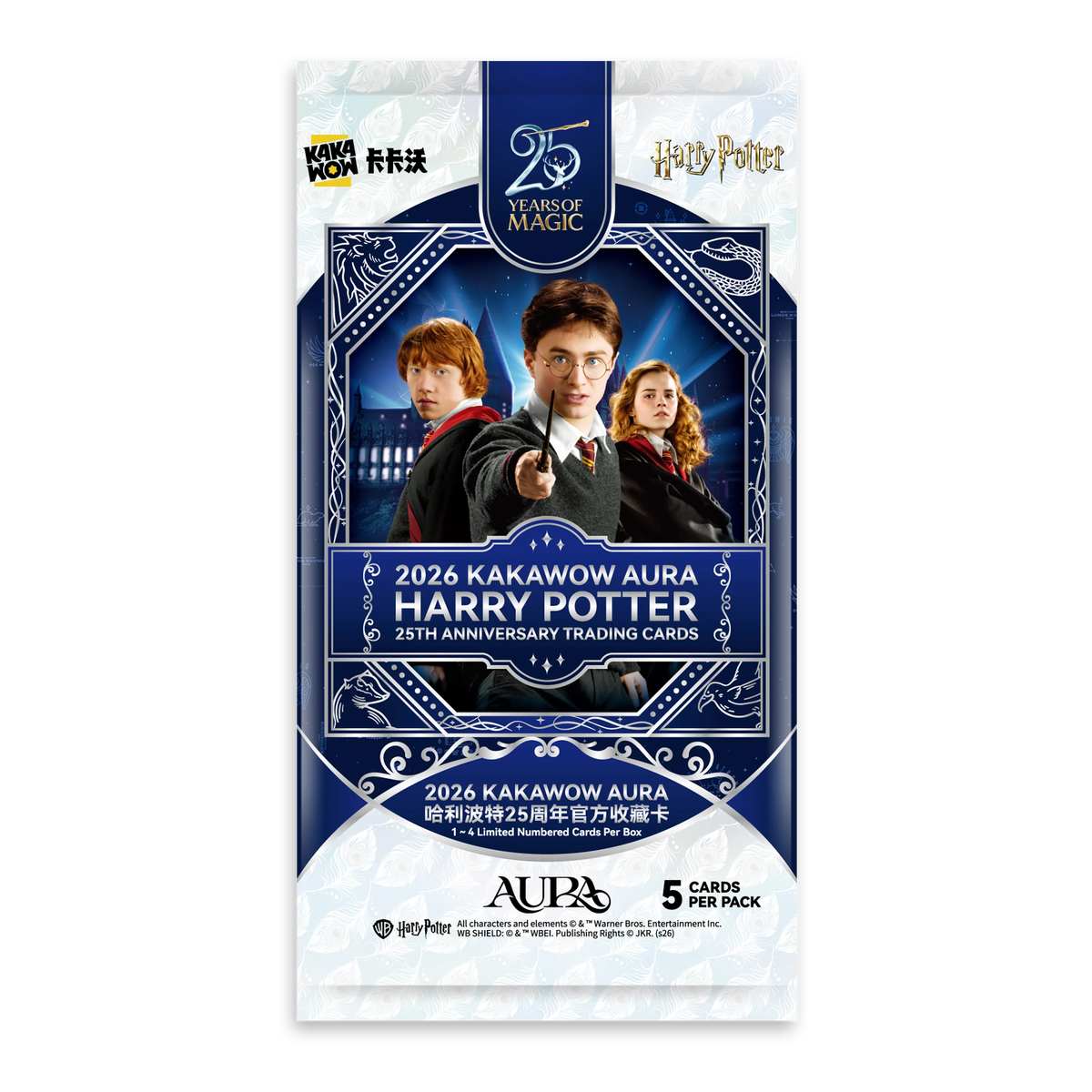 KAKAWOW 2026 AURA Harry Potter 25th Anniversary Trading Cards and BLASTER