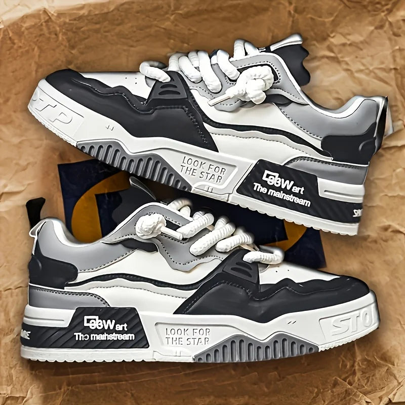 1 Pair of Men's Sports and Casual Shoes, Outdoor Versatile Flat Shoes, Trendy Vacation Casual Shoes