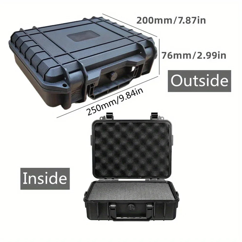 Waterproof Hard Carry Case Bag Toolbox With Pre-cut Sponge Storage Box Safety Protector Organizer Hardware Box Impact Resistant