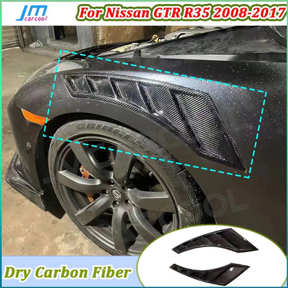 Dry Carbon Fiber For Nissan GTR R35 350Z 370Z Z33 Z34 2008-2017 Front Side Air Vent Trim Spoiler Canards Side Fender Body Kits