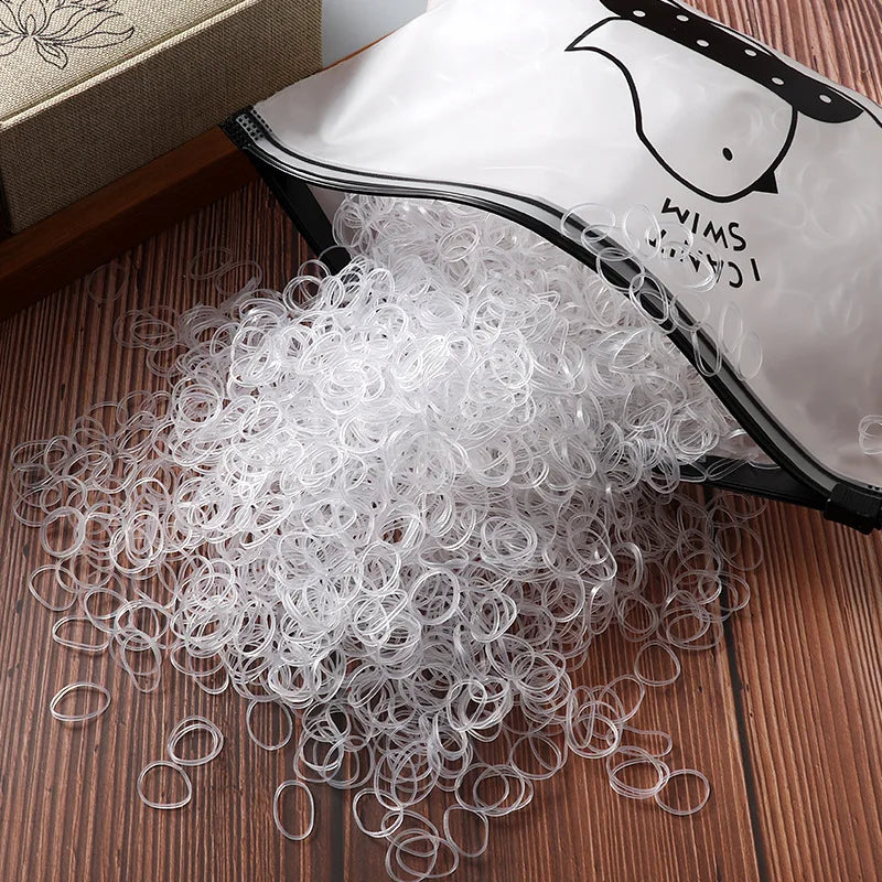 2000Pcs/bag Popular Children's Rubber Band Small Disposable Small Leather Case Tied Headrope Girls Hair Accessories