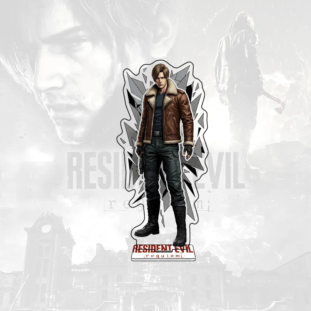 Resident Evil Requiem 15CM Leon Scott Kennedy Grace Ashcroft Acrylic Stand keychain Figure Desktop Decor Collection For Gamers