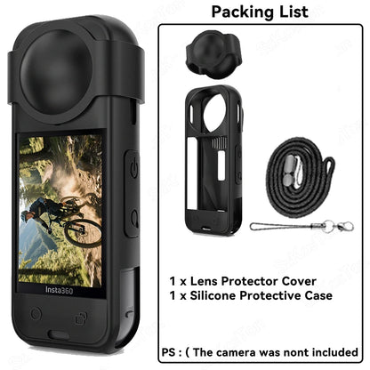 For Insta 360 X5 Camera Protective Accessory Kit Lens Guard/Silicone Protective Cover/Screen Protectors/Camera Case