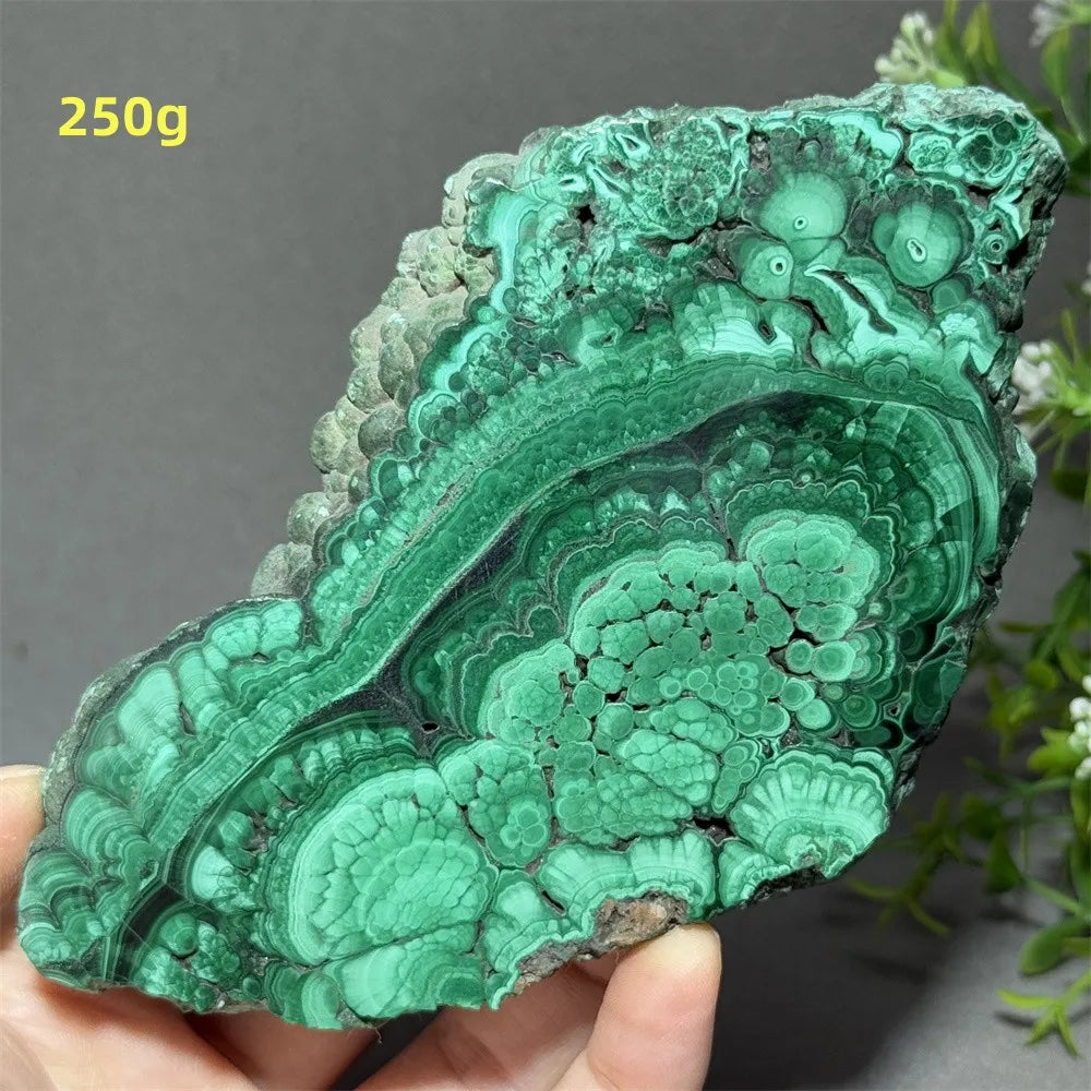 Natural High-Quality And Beautiful Malachite Slate Mineral Raw Stone Therapy Meditation Prayer Energy Home Decoration+Bracket