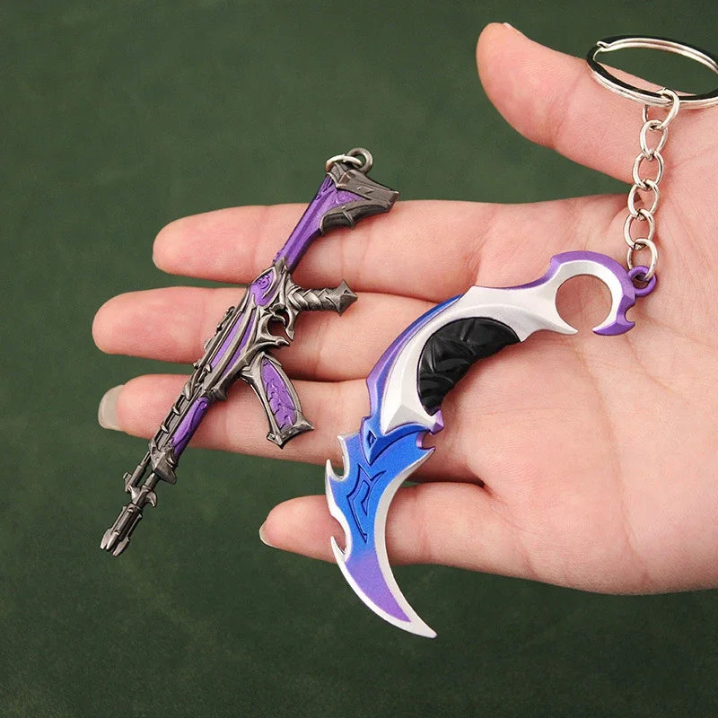 Valorant Melee Reaver 2.0 Karambit Knife Metal M4 Game Peripheral Samurai Sword Alloy Model Keychain Pendant Gifts Toys