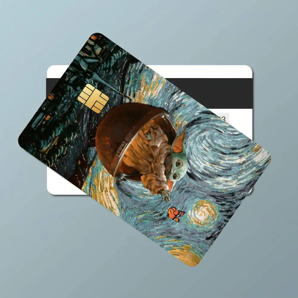 S-Star Wars Baby Yoda Credit Card Skin Stickers for Bank Card Bus Metro Card Sticker Waterproof Gift