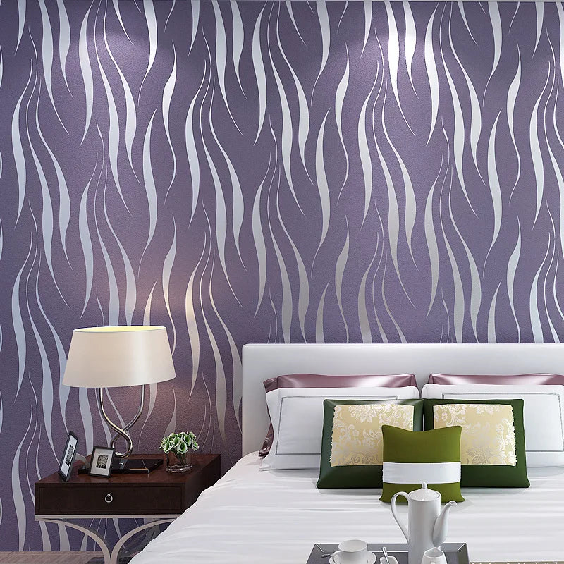 1Roll New Minimalist 3D Curved Strip Wallpaper Non Woven Fabric Living Room Bedroom Restaurants Water Wave Pattern Wallpapers