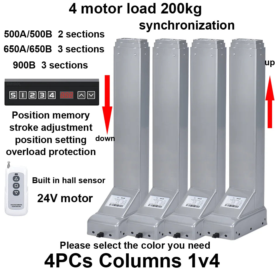 Electric Lifting Column Table Legs 80KG Load 32mm/s HALL Control Position Display Height Adjustment 24V Silent Motor