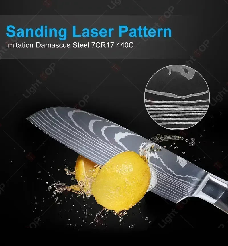 Damascus Kitchen Knives Professional Chef Knife Japanese Santoku Slicing Knife Stainless Steel Boning Knife Butcher Knife