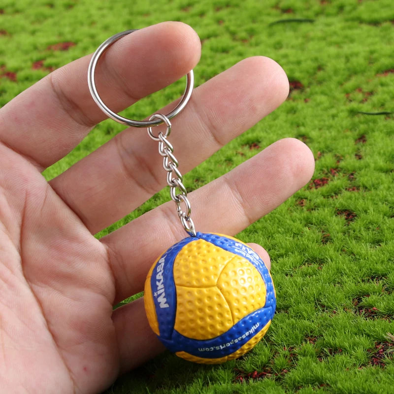 PVC Volleyball Keychain Ball Toy Sport Key Chain Gift Car Ball Key Holder Ring For Players Men Women Keyring Birthday Gift