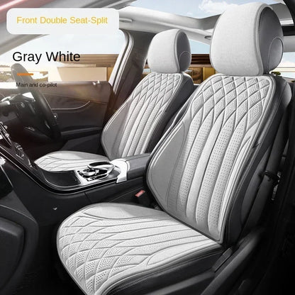 Car Suede Seat Protection Universal Car Seat Cover All Season Breathable Perforated Suede SUV Sedan Seat Cover Latex Cushion