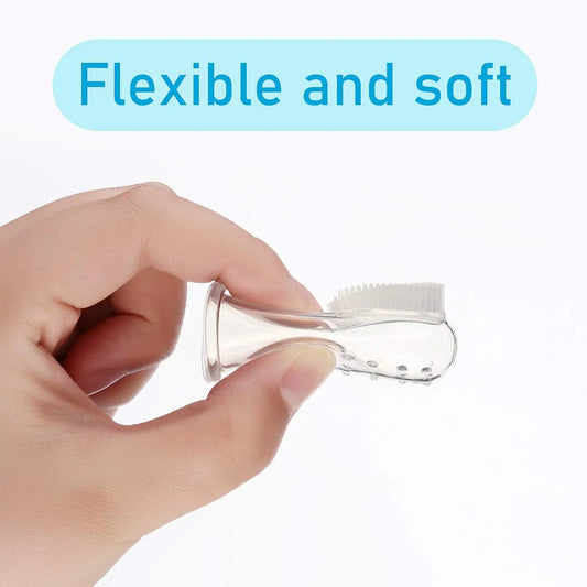 Baby Finger Toothbrushes with Storage Case Infant Toddlers Teeth Brushes Soft Silicone Baby Tongue Cleaners for Oral Cleaning