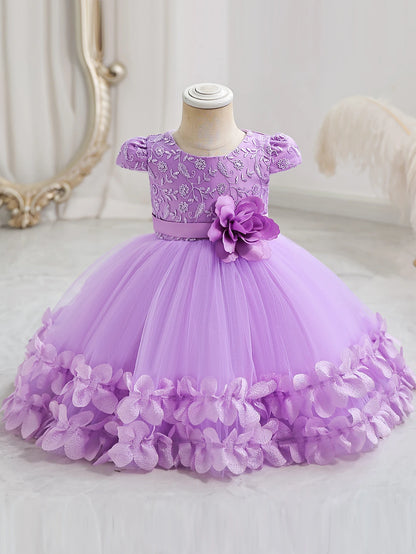 Girls' performance dress three-dimensional lace princess dress Festival fluffy skirt gauze dress dress dress dress flower girl d