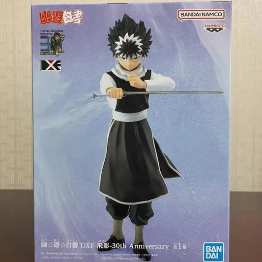Original Bandai DXF YuYu Hakusho Hiei 30th Anniversary PVC Anime Genuine Collection Action Figures Model Toy Gift 14cm