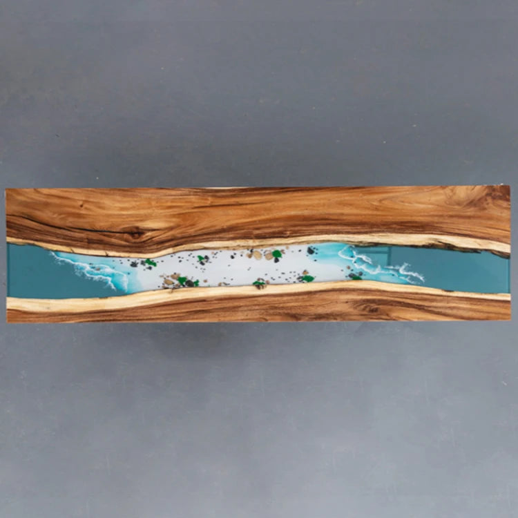 Waterfall epoxy resin wooden coffee table rosewood coffee table live edge epoxy resin coffee table