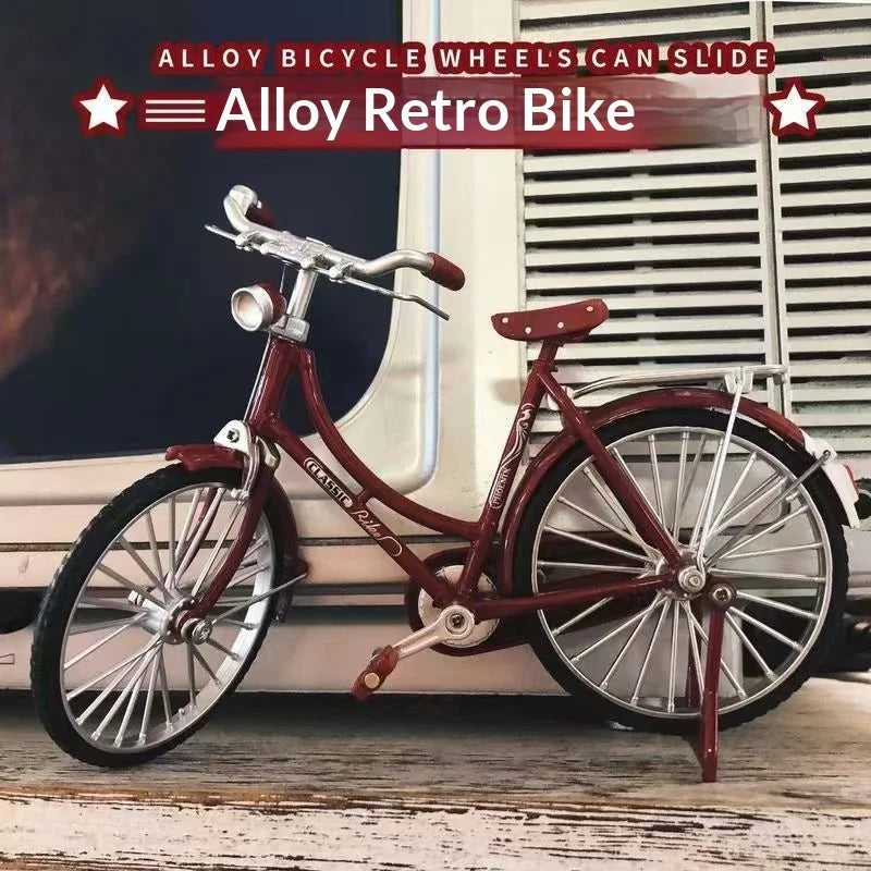 Simulation Retro 28 metal die-cast bicycle model 1:18 Mini Alloy Bicycle Model Creative DIY home Decoration crafts Adult Fun Toy