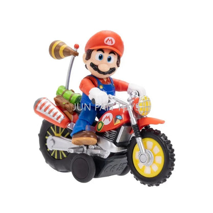 Original Super Mario Galaxy Movie 2.5 Inch Mario Luigi Pull Back Motorcycle Racer Action Figure Set Collectible Toy for Kids Fan