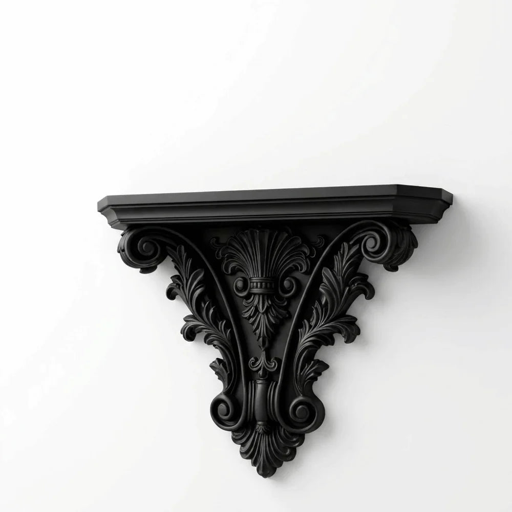 Creative 3D Printing Floating Shelf Unique Retro Gothic Wall Decor Carving Decorative Plant Display Stand Living Room