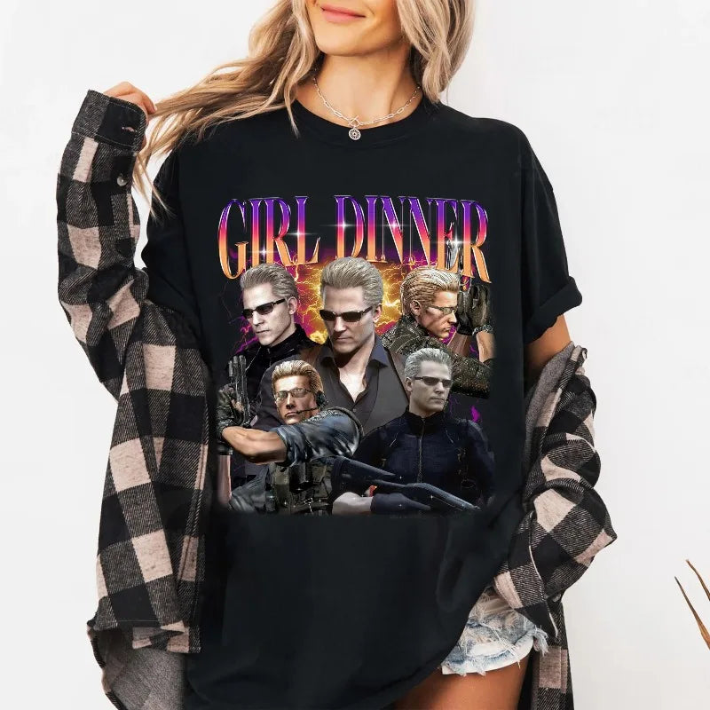 Resident Evil Albert Wesker Printed Women's T-shirt Fashion Trend Top Spring/Summer Pure Cotton Unisex Short Sleeve T-shirt