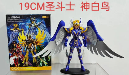 19CM Anime Figure Phoenix Ikki Hyoga Seiya Shiryu Standing Armor Model Children's Toys PVC Box Desktop Collection Decoration