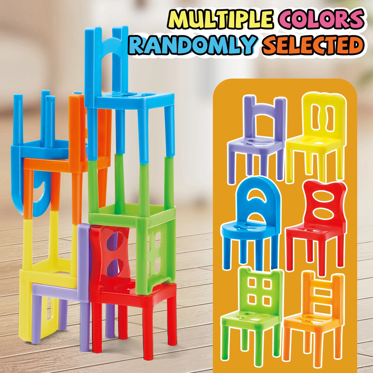 Educational Toys,Chair Stacking Toy Set,Building Blocks Stacking Chairs,Random Colors/Styles,Parent-Child Gathering Interactive