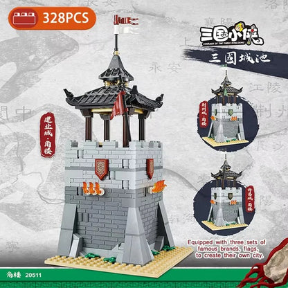 DECOOL Three Kingdoms Camp Watchtower Building Blocks Ancient Main City Ancient Warships Military Bricks Toys For Boys Kid Gifts