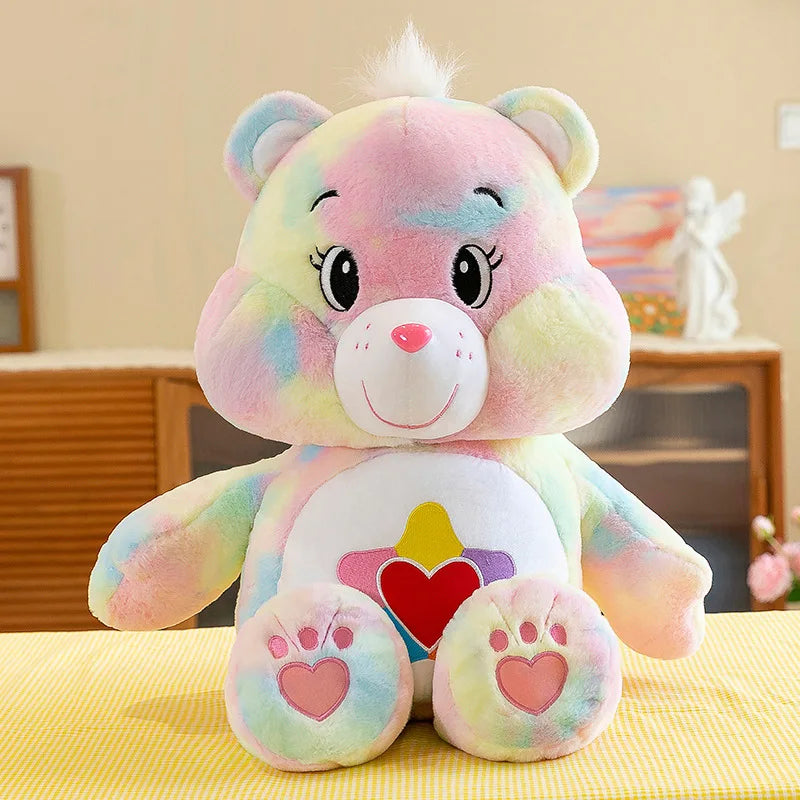 30CM Carebears Kawaii Rainbow Bear Plush Toy Lovely Anime Colorful Bear Stuffed Doll Room Decor Lovely Bear Birthday Gift