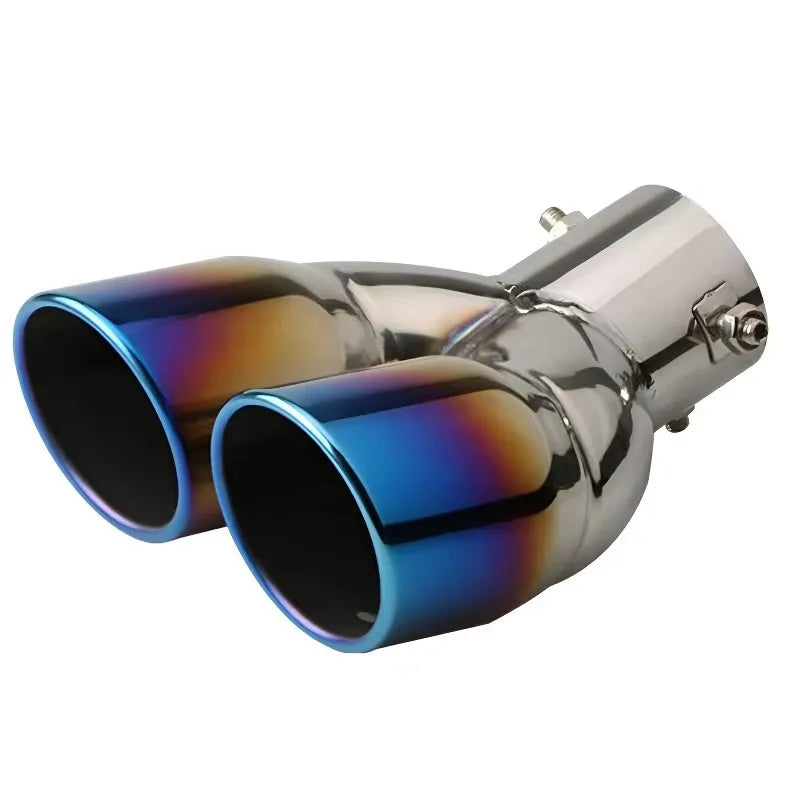 63mm Thicken Exhaust Tip Double Outlet Muffler Tip Tail Pipe Universal Exhaust System High Quality Stainless Steel Car Exhaust