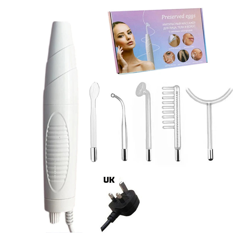 5in1 High Frequency Face Wand Improve Skin Elasticity Portable Handheld High Skin Therapy Wand Machine Neon Argon