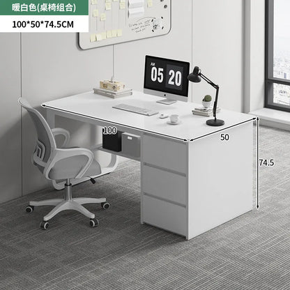 Bedroom Computer Desk Desktop Desk Chair Combination With Drawers Office Desks White Gaming Workstations Escritorio Furniture