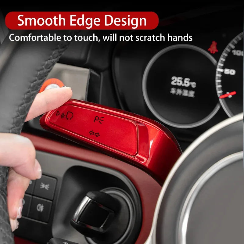 2PCS Car Steering Wheel Headlight Switch Control Cover Carbon Fiber Wiper Switch Trim For Porsche Cayenne 2019-2026 Accessories