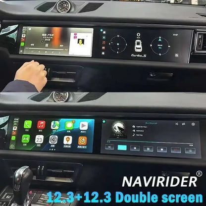Android 2din Carplay For Porsche Macan 2011-2017 Navi Car GPS Dual Screen 256GB 12.3inch Auto Radio Multimedia Video Player HU