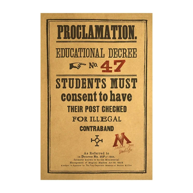 Magic School Movie Peripheral Posters Cosplay Party Decorations Suitable for Indoors Bars Wall Stickers Creative Fun Gifts