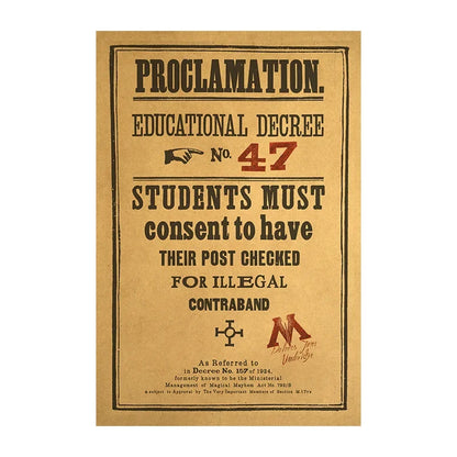Magic School Movie Peripheral Posters Cosplay Party Decorations Suitable for Indoors Bars Wall Stickers Creative Fun Gifts