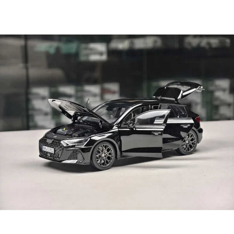 Diecast NOREV 1/18 Scale RS3 Audi 2025 Black Alloy Car Model