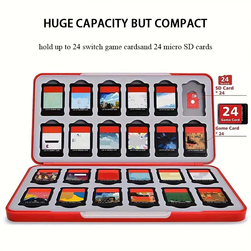 Magnetic 24 in 1 Game Card Case Holder Hard Shell Protective Game Card Silicone Lining Storage Box For Nintendo Switch/Lite/Oled