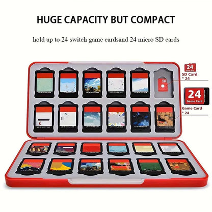 Magnetic 24 in 1 Game Card Case Holder Hard Shell Protective Game Card Silicone Lining Storage Box For Nintendo Switch/Lite/Oled