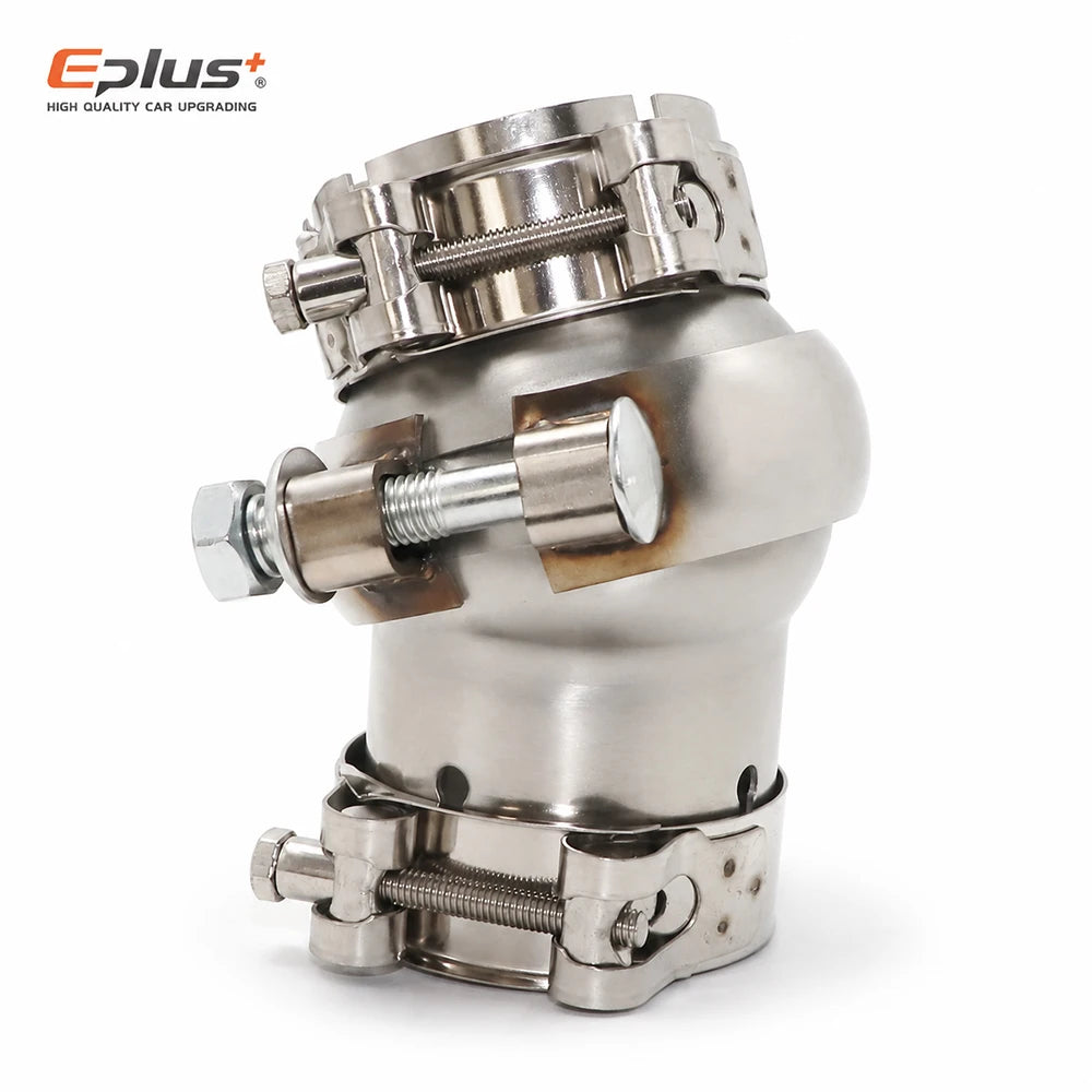 EPLUS Car Exhaust Pipe Stainless Steel Universal Connector Adjustable Swivel Joint Pipe Clamp-On Design No Welding Needed