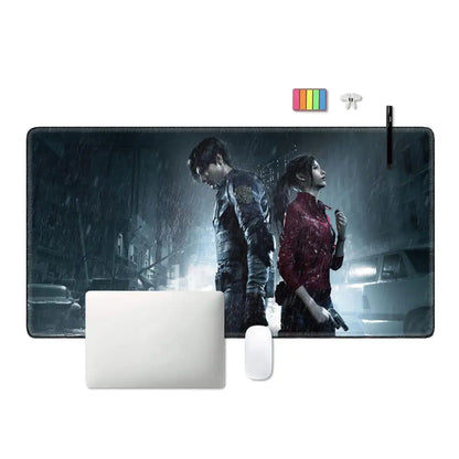 HYBXAXC XXL Resident Evil Mouse Pad Desk Cute HD Desk Pad Extended Gaming Keyboard Mats Large XXL Gamer Mousepad 90x40