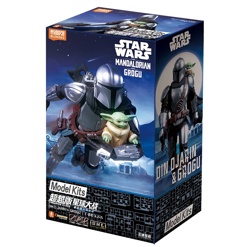 Original Blokees Star Wars Champion Class The Mandalorian & Grogu Assembly Movable Action Model Figures Collection Peripheral