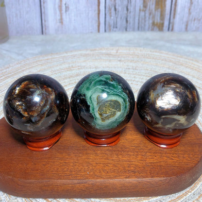 Natural Crystal Phlogopite Golden Flashy Mica Sphere Painting Gemstones Mineral Energy Reiki Home Decorations Gift