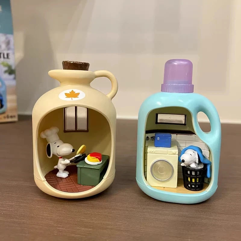 6pcs Anime Figure Dog Miniature Life Scene In Bottle Blind Box Cute Figurine Desktop Decoration Kids Toy Surprise Gift For Fans