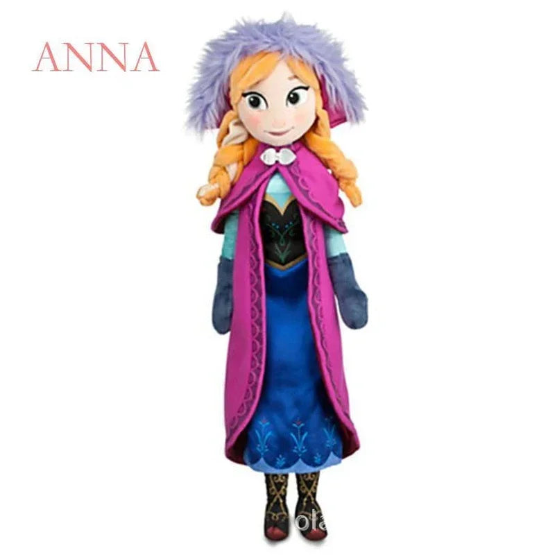 50cm Princess Anna Elsa Plush Doll Elza Stuffed Toy for Kids Halloween Birthday Gift Soft Kids' Plush Doll