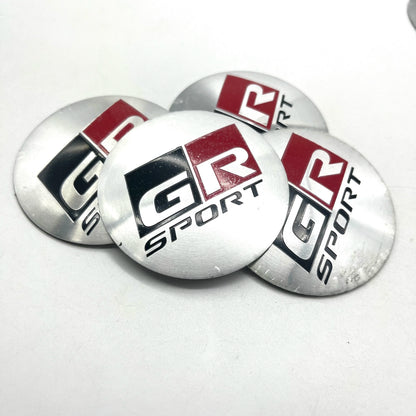 4pcs 56mm 60mm 65mm Universal Car Wheel Center HubCap Sticker ABS 3D GR Sport Badge Emblem Sticker Car Styling Auto Accessorie