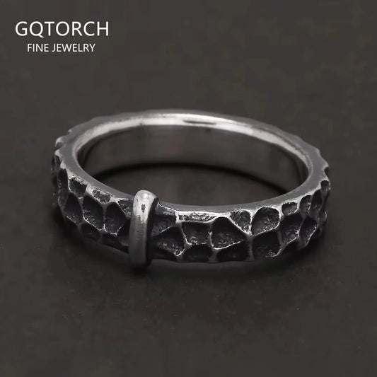 925 Sterling Silver Outlander Rings for Men Women Claire's Ring Retro Hammer Pattern Wedding Band Movie TV Show Jewelry Gift