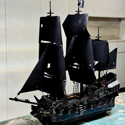 In Stock Pirate Captain Ship MOC Building Blocks Model Home Decoration Adventure Collectible Bricks Ornament Birthday Gift