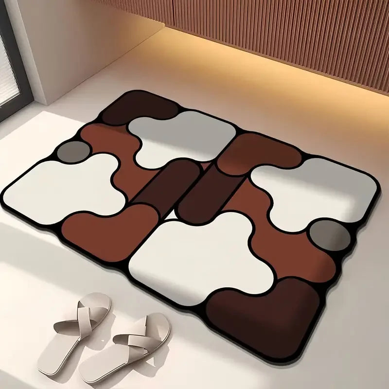 Special-shaped bathroom diatom mud floor mat household absorbent mat bathtub side anti-slip mat toilet door mat entrance mat