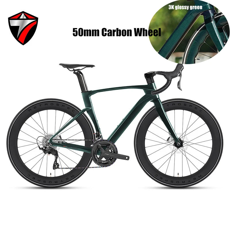 TWITTER New CYCLONE RS-24S Shift+105 Derailleur Carbon Road Bike 4-Pistons Oil Disc Brake Racing Bicycle 700*28C for Men Women